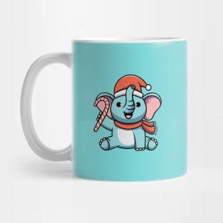 Cute Elephant on Christmas Mug